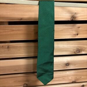 Nordstrom Green Polka Dot 100% Silk Tie